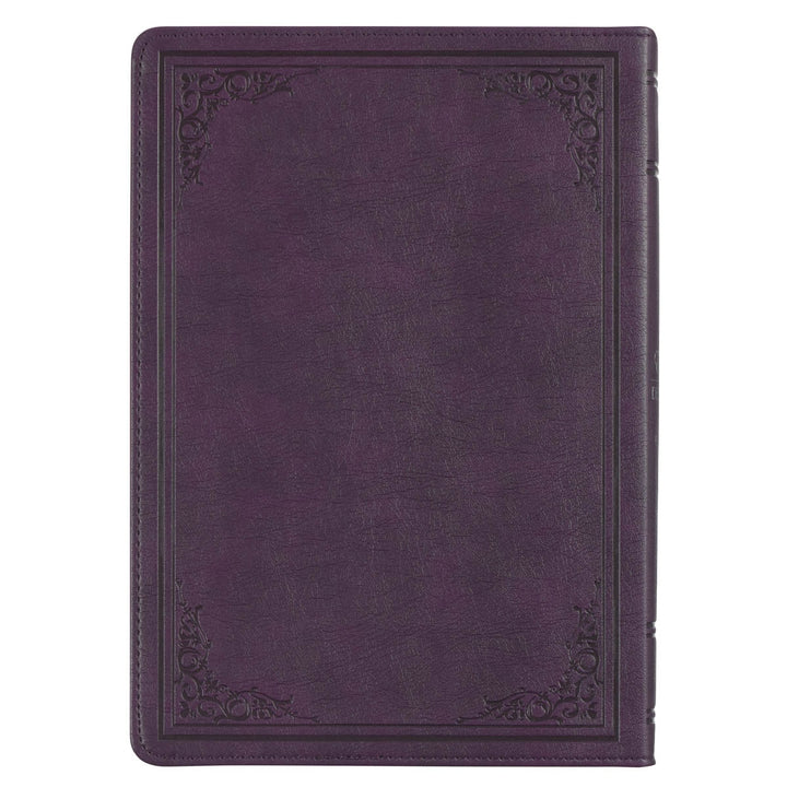 Framed Purple Faux Leather NLT Everyday Devotional Bible for Women