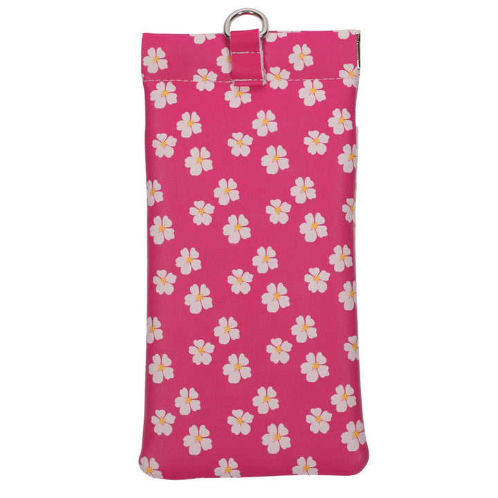 Lord is With You Pink Floral Faux Leather Double Eyeglass Case - Zephaniah 3:17