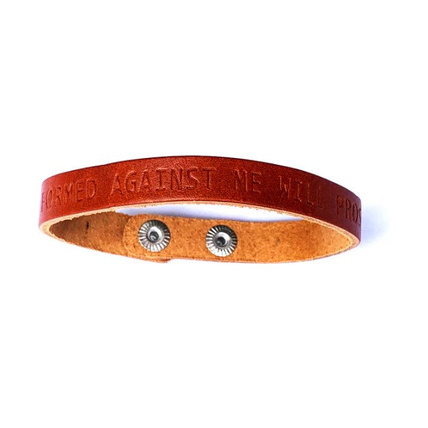 Isaiah 54:17 Genuine Leather Bracelet