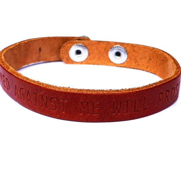 Isaiah 54:17 Genuine Leather Bracelet