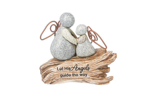 Serenity Angels on a Log Figurine