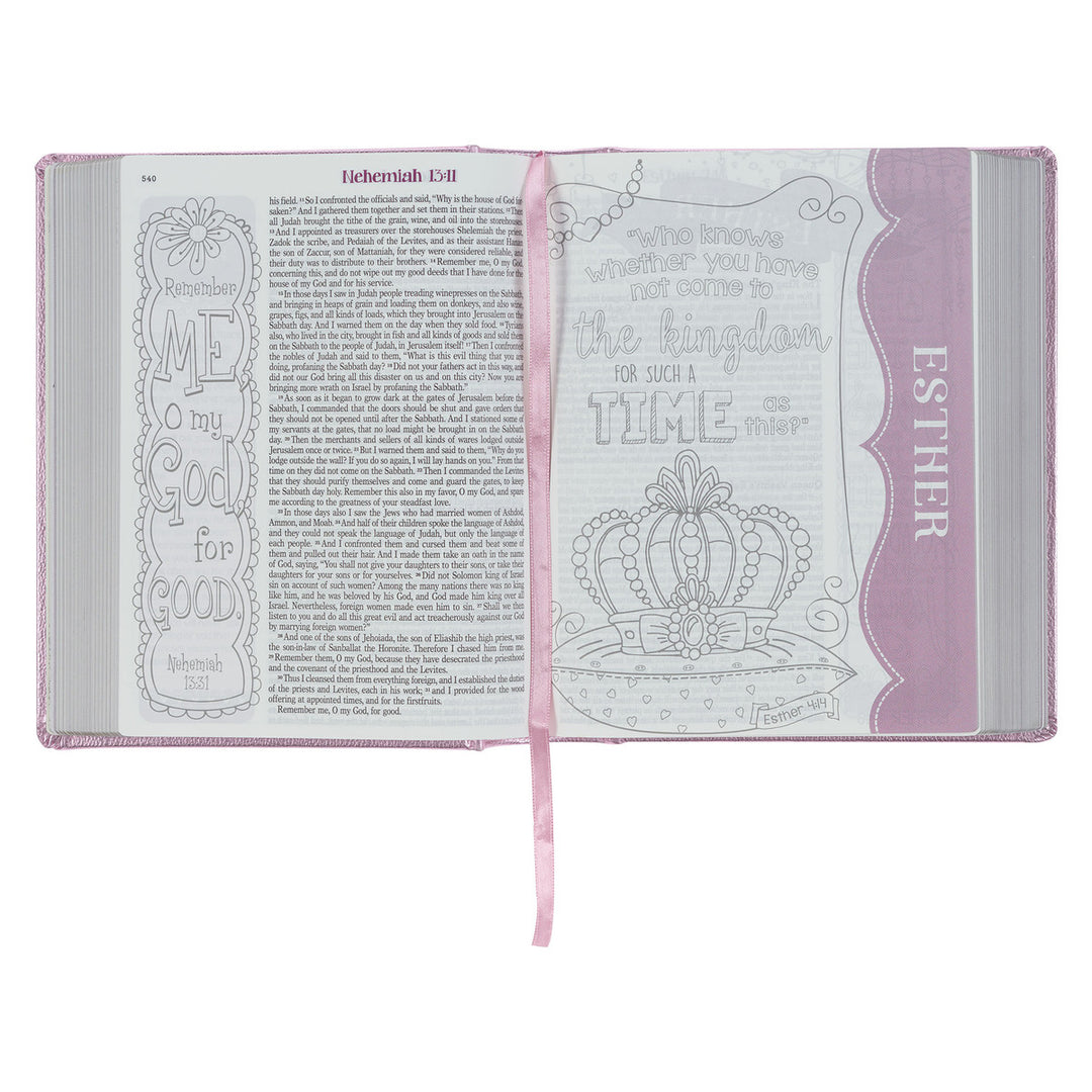 Metallic Pink Faux Leather My Creative Bible for Girls - an ESV Journaling Bible