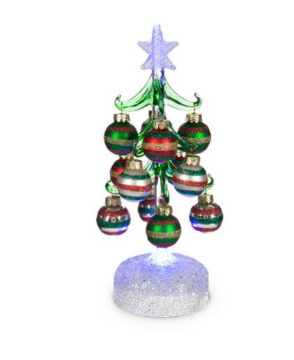 8" Light Up Christmas Tree with Ornaments