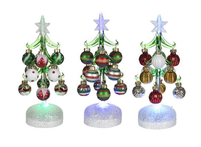 8" Light Up Christmas Tree with Ornaments