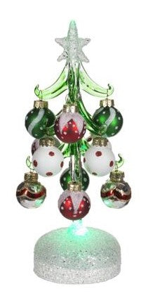 8" Light Up Christmas Tree with Ornaments