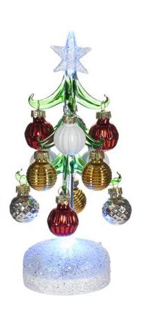 8" Light Up Christmas Tree with Ornaments