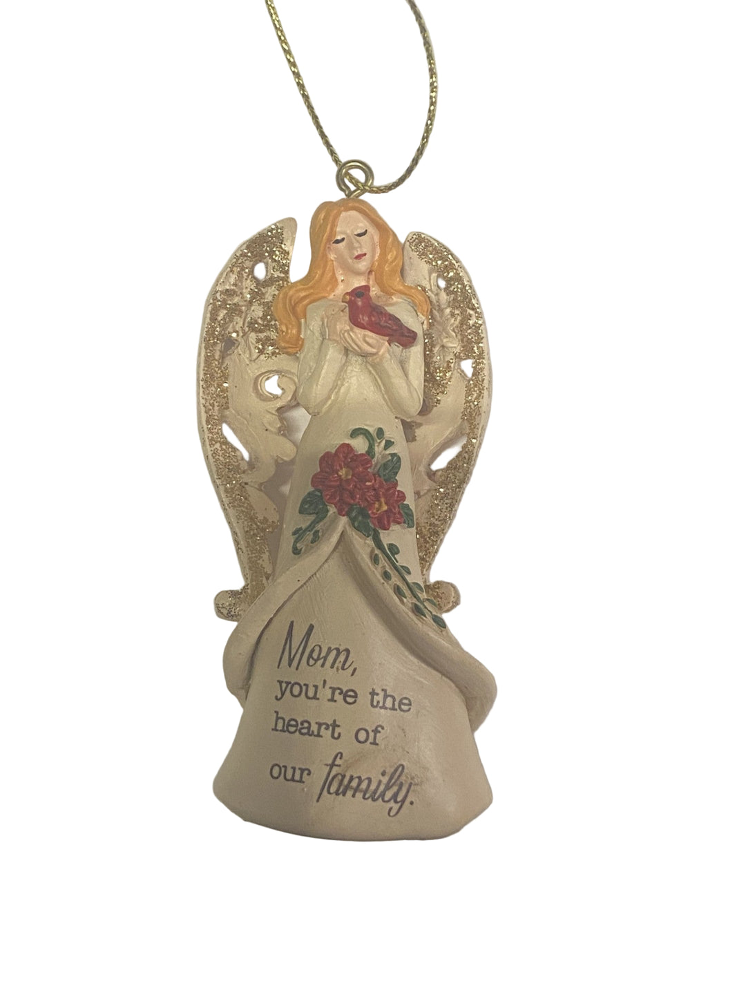 3" Christmas Cardinal Angel Ornaments