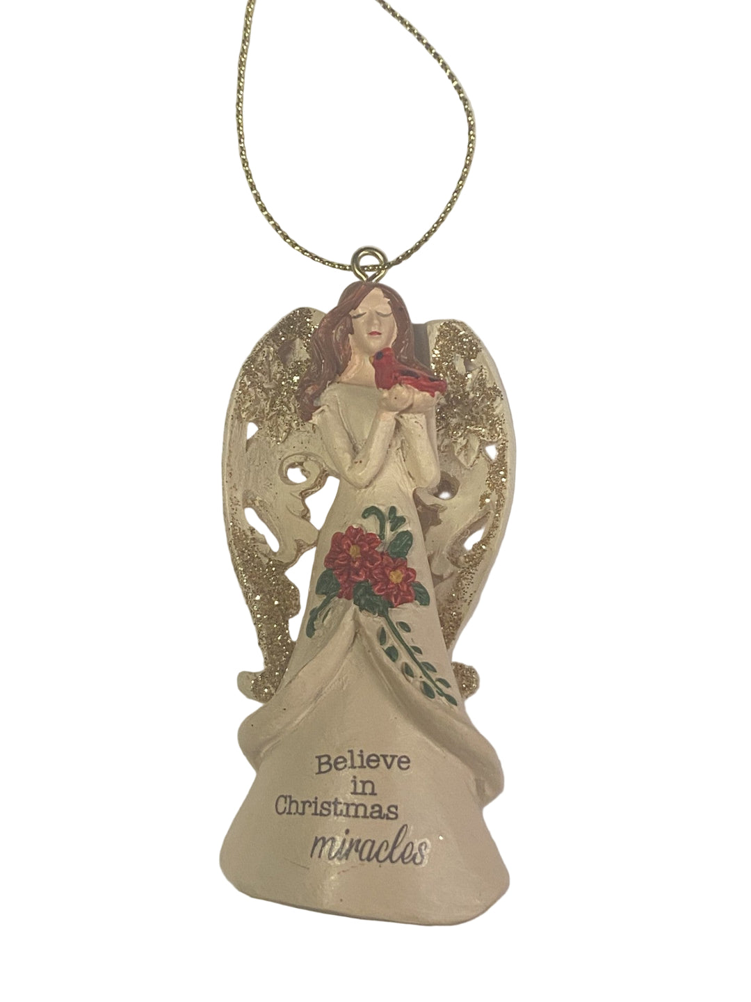 3" Christmas Cardinal Angel Ornaments