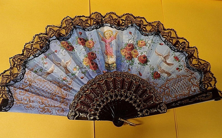 19" Divino Nino Lace Spanish Fan