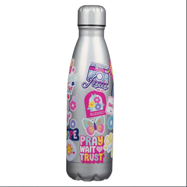 Shine for Jesus Silver Stainless Steel Water Bottle