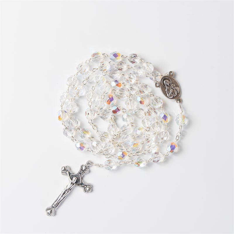 7mm Crystal Fire Polished Bead Rosary