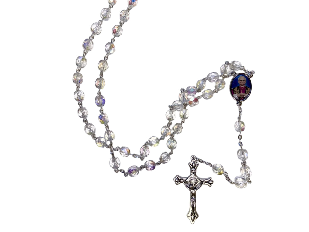 7mm Crystal Pope Leo XIV Rosary
