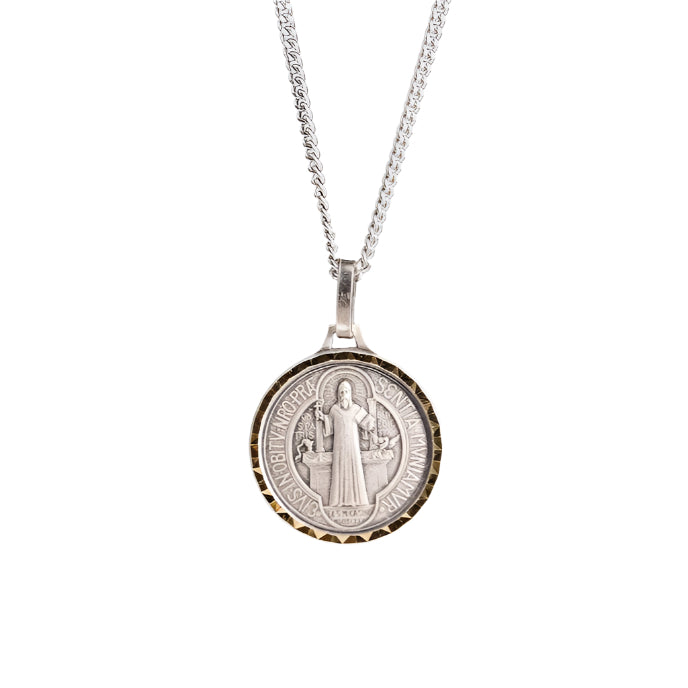 St. Benedict Silver Plated Necklace