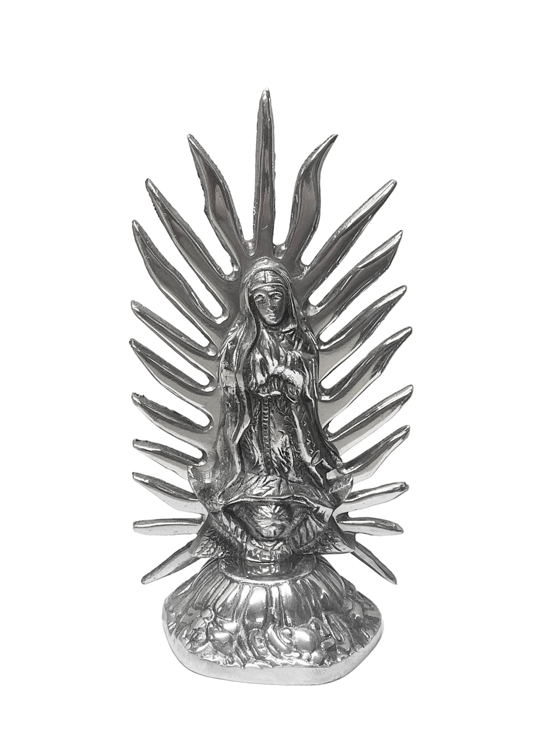 7" Our Lady of Guadalupe Pewter Statue