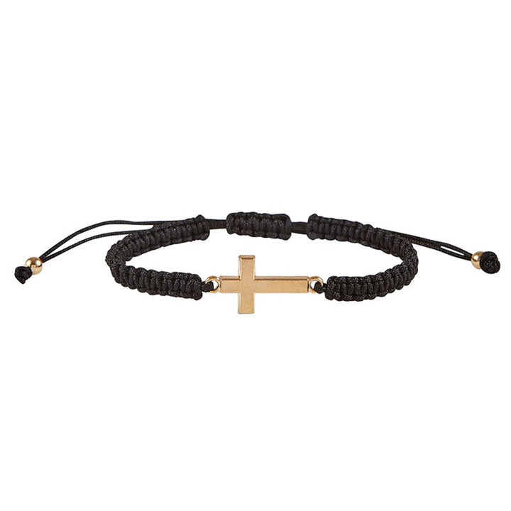 Adjustable Gold Chord Cross Bracelets
