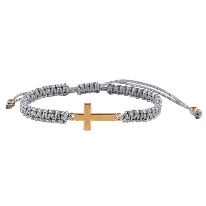 Adjustable Gold Chord Cross Bracelets