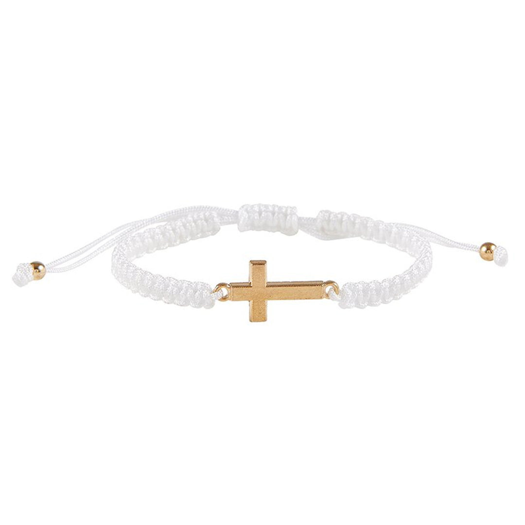 Adjustable Gold Chord Cross Bracelets