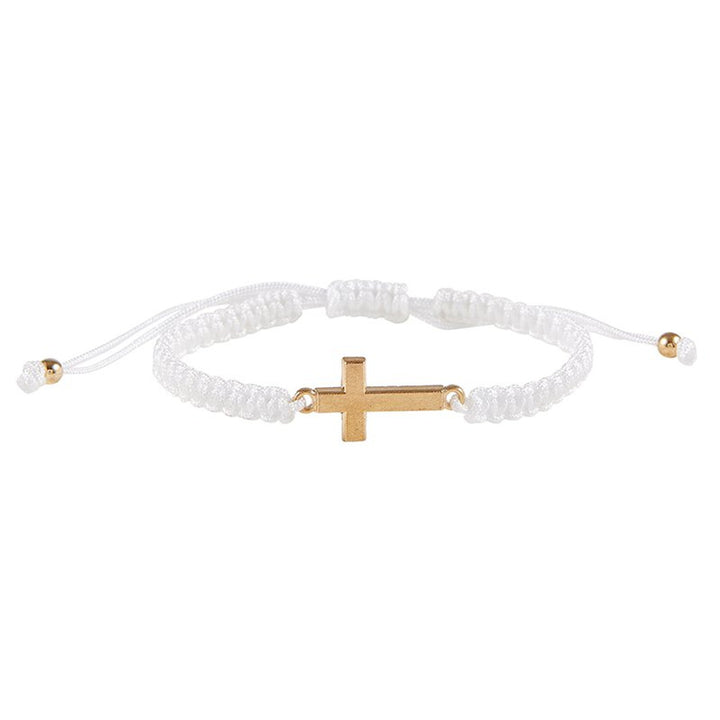 Adjustable Gold Chord Cross Bracelets