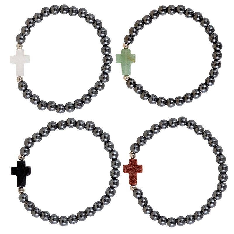 Hematite Cross Bracelets