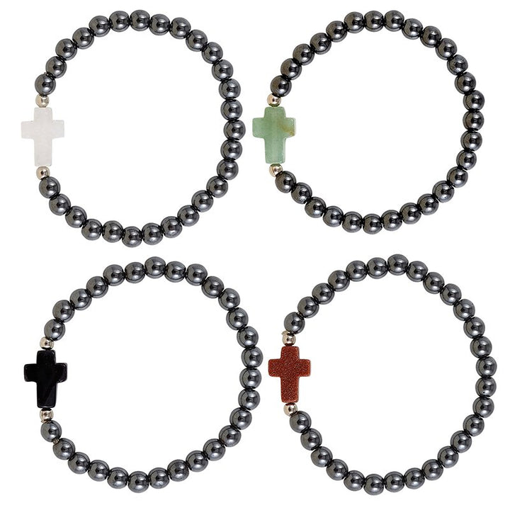 Hematite Cross Bracelets