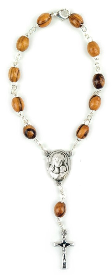 8mm Olive Wood Auto Rosary