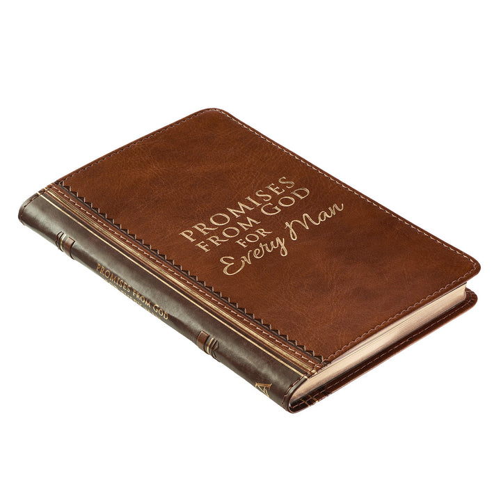 Promises from God for Every Man Two-tone Brown Faux Leather Promise Book