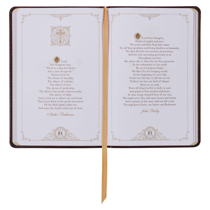 Classic Prayers to Inspire Your Soul Brown Faux Leather Prayer Book