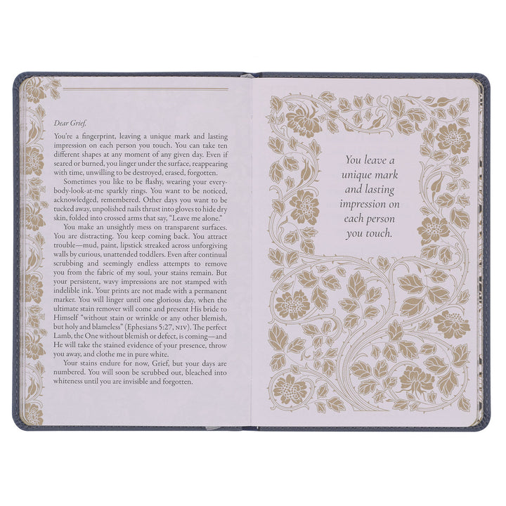 Letters to Grief Gray Faux Leather Gift Book