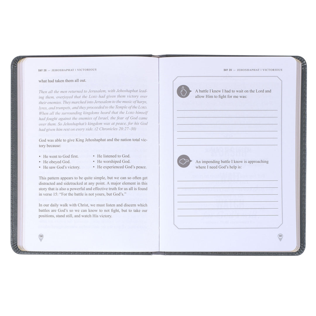 Legacy of Leaders Gray Faux Leather Devotional