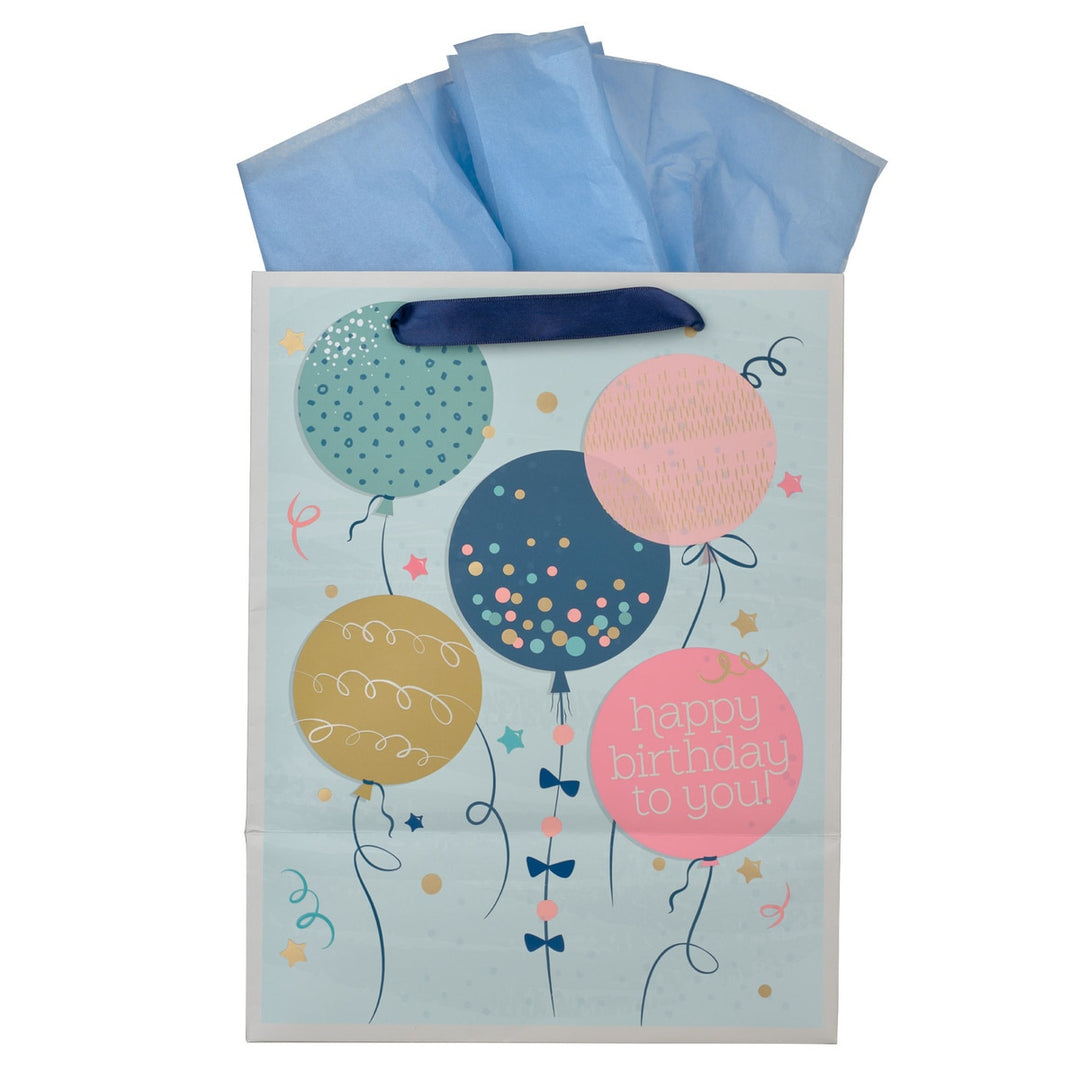 Rejoice Colorful Balloon Medium Gift Bag - Philippians 4:4