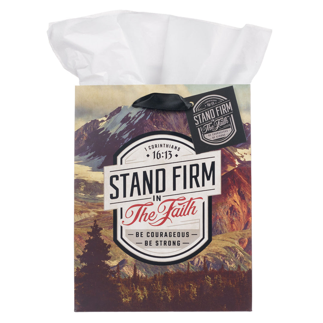 Stand Firm in the Faith Mountain View Medium Gift Bag - 1 Corinthians 16:14