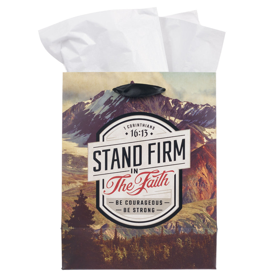 Stand Firm in the Faith Mountain View Medium Gift Bag - 1 Corinthians 16:14