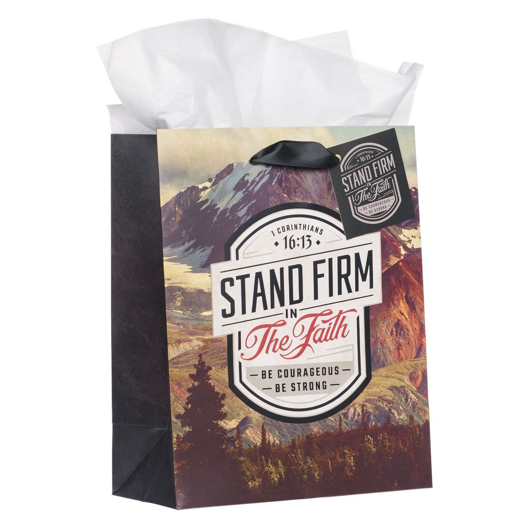 Stand Firm in the Faith Mountain View Medium Gift Bag - 1 Corinthians 16:14