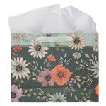 Be Still Teal Botanical Large Landscape Gift Bag - Psalm 46:10