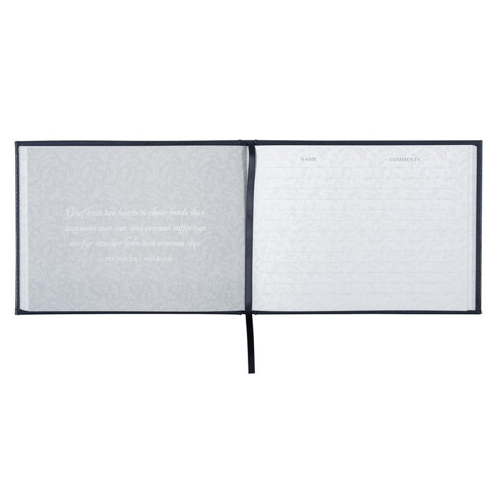 In Loving Memory Navy Faux Leather Medium Guest Book