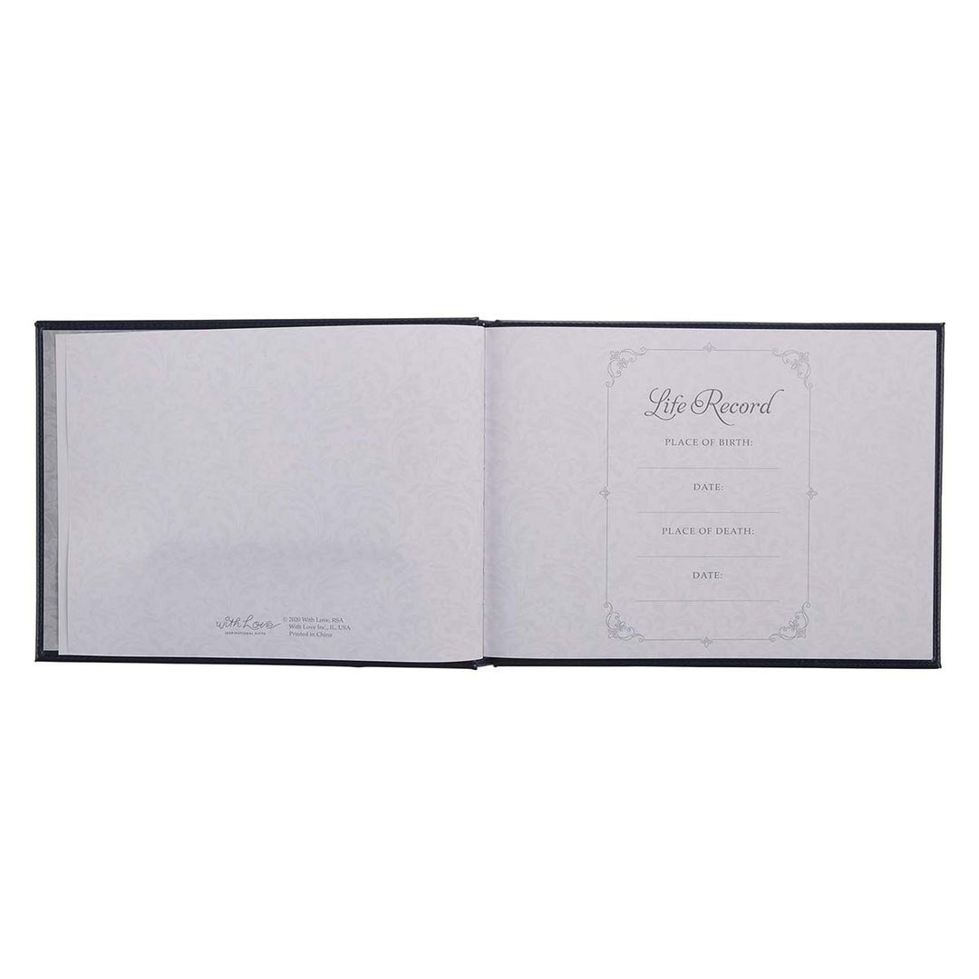 In Loving Memory Navy Faux Leather Medium Guest Book