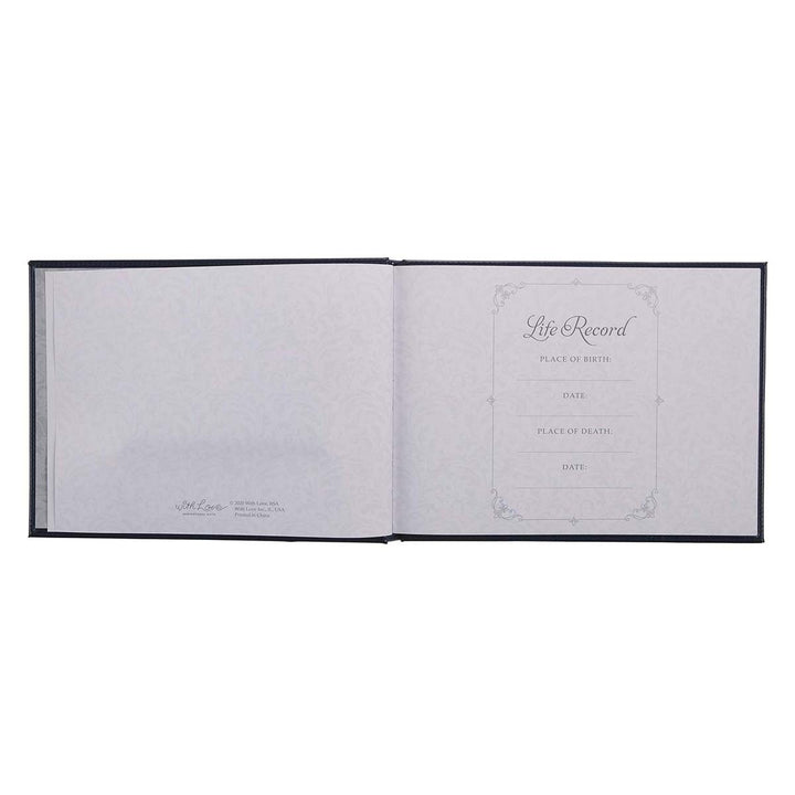 In Loving Memory Navy Faux Leather Medium Guest Book