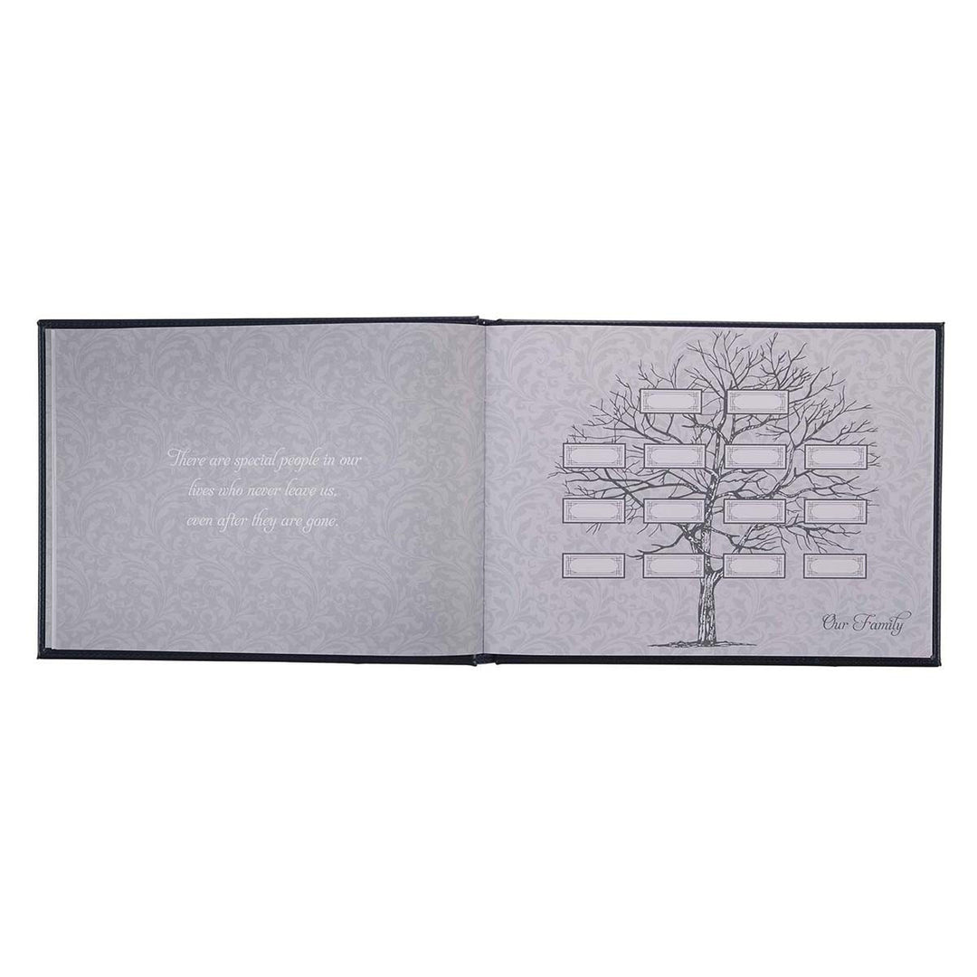 In Loving Memory Navy Faux Leather Medium Guest Book