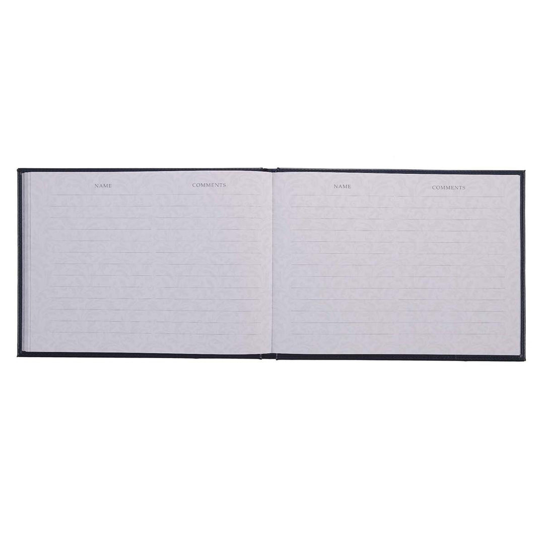 In Loving Memory Navy Faux Leather Medium Guest Book