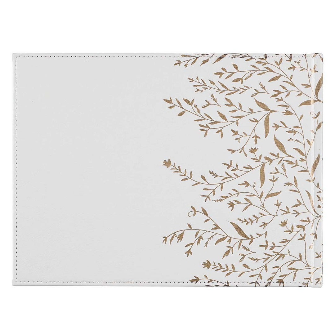 Always and Forever Medium White and Gold Faux Leather Wedding Guest Book