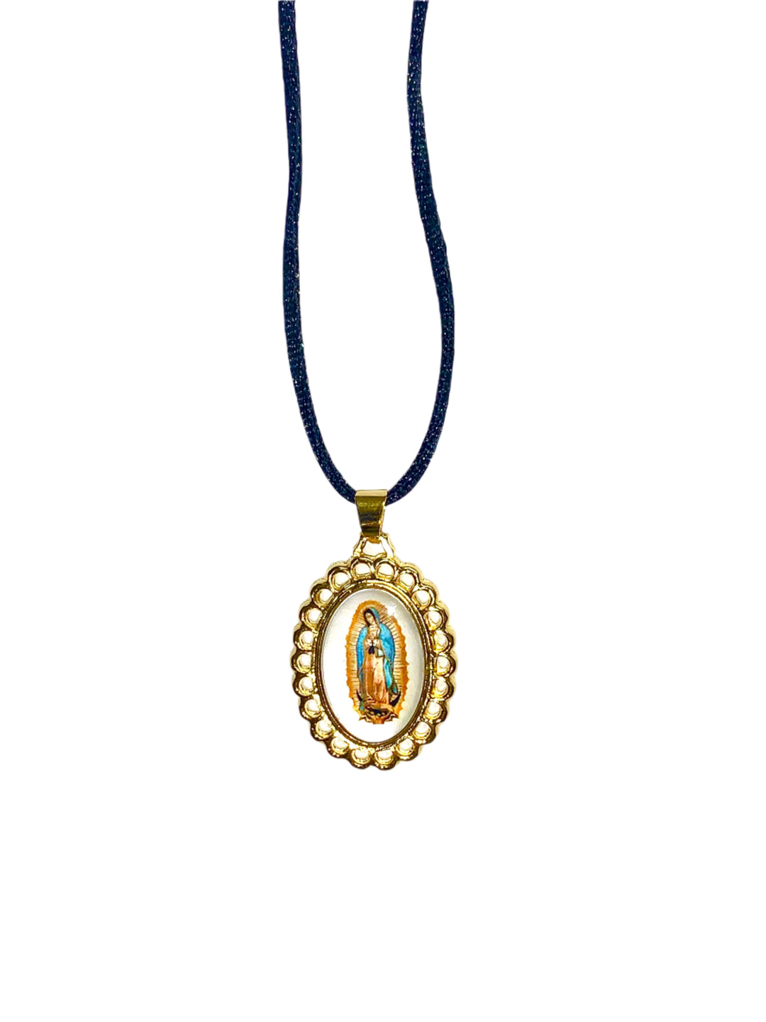 Our Lady of Guadalupe Corded Gold Pendant