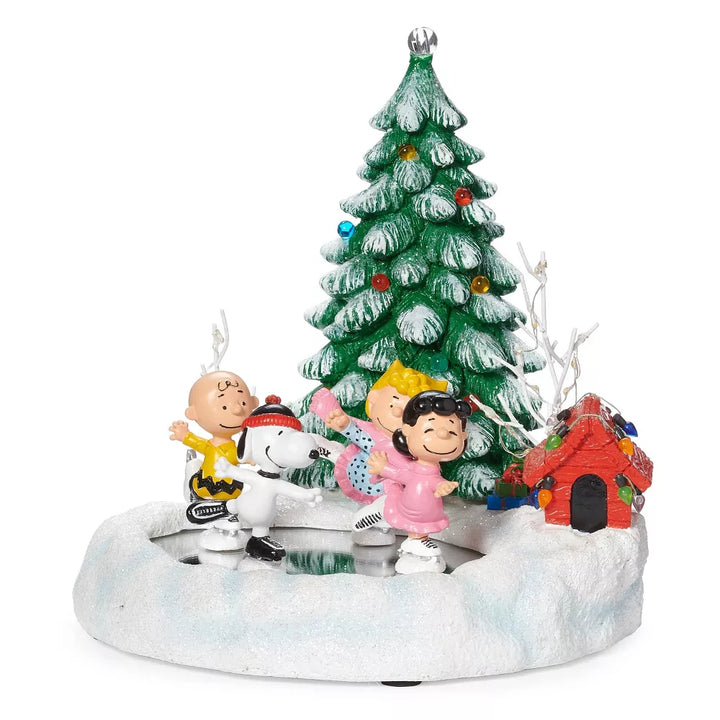 9" Peanuts Skatepond Musical LED Christmas Decorative Figurine