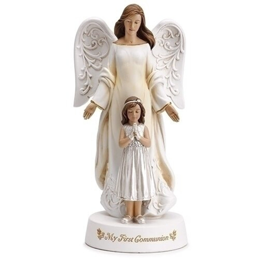 Girl's First Communion with Angel Statue