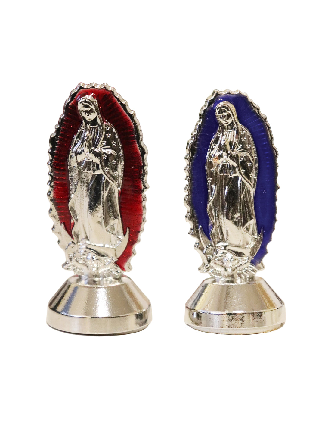 2.5" Metal & Enamel Our Lady of Guadalupe Car Statue