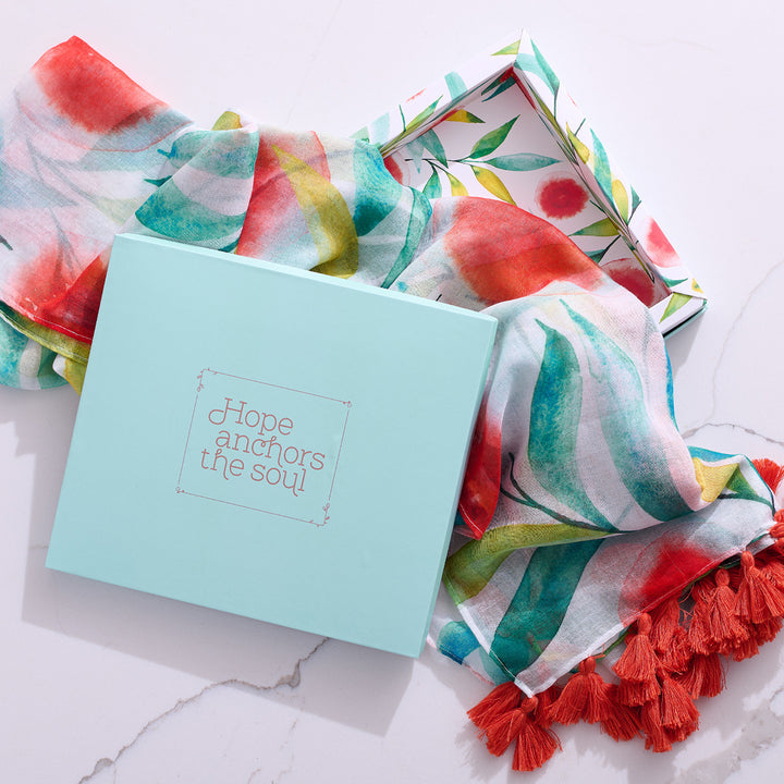 Hope Anchors The Soul Orange Blossoms Scarf