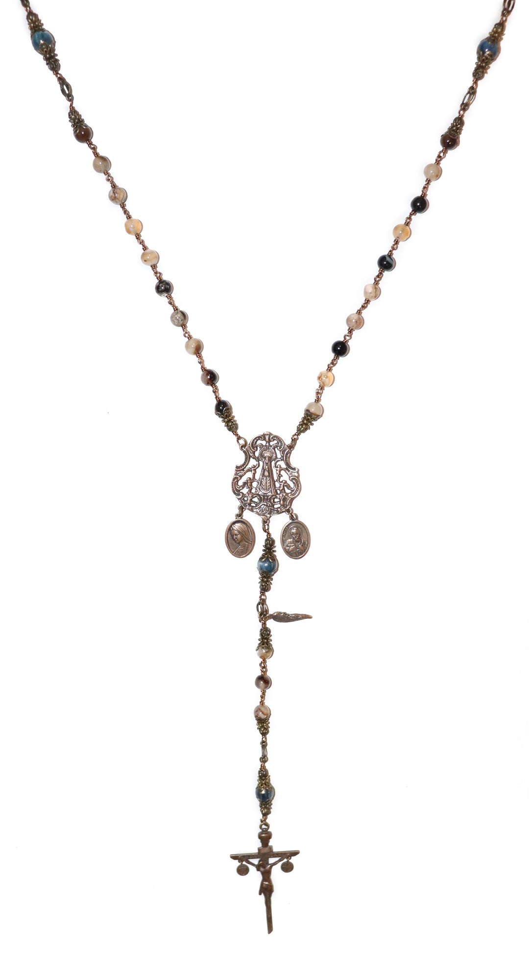 Dendritic Fern Agate Heirloom Rosary