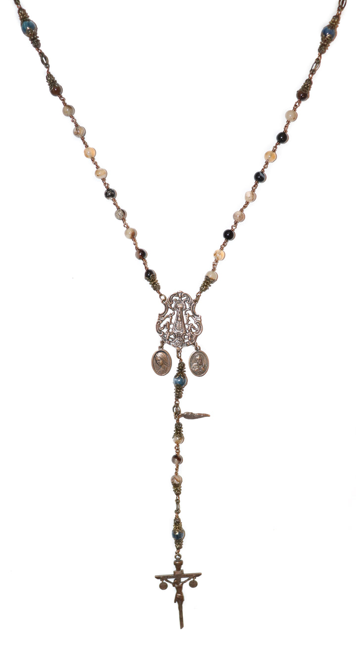 Dendritic Fern Agate Heirloom Rosary