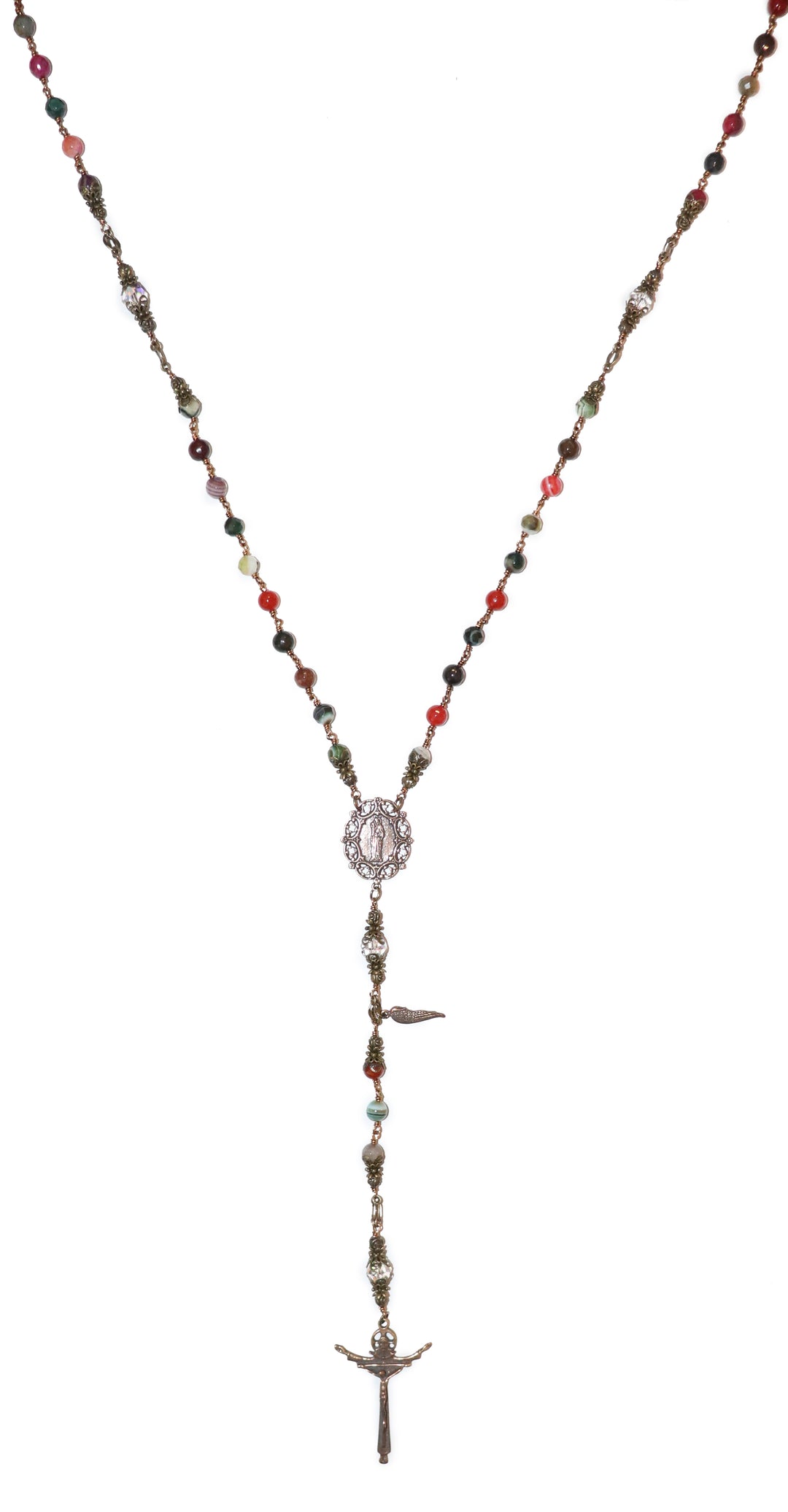 Multi-colored Agate Heirloom Rosary