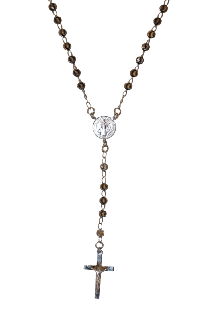 Sterling Silver & Black Enamel 5MM St. Benedict Rosary