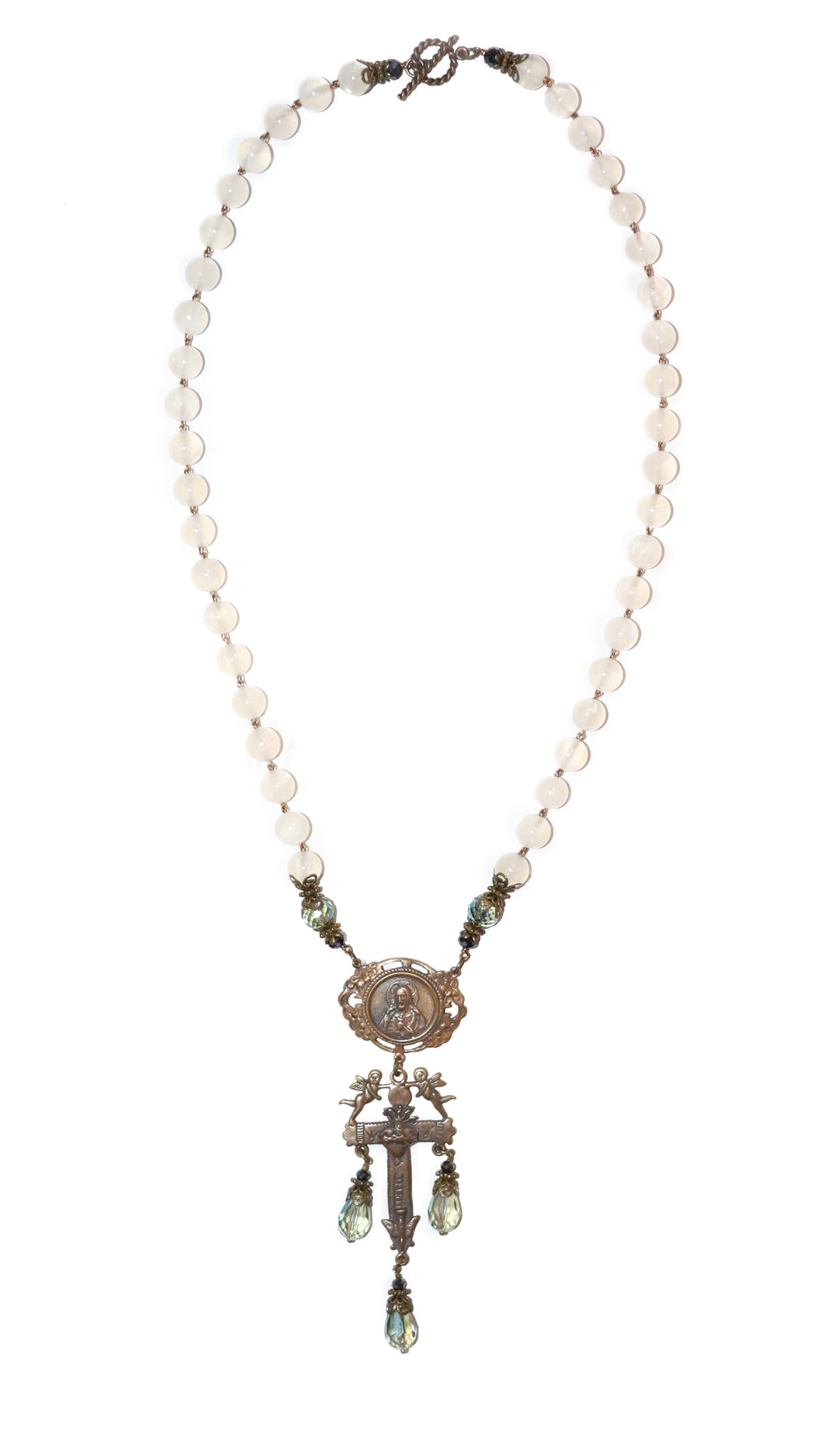 Selenite Sacred Heart Necklace